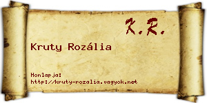 Kruty Rozália névjegykártya